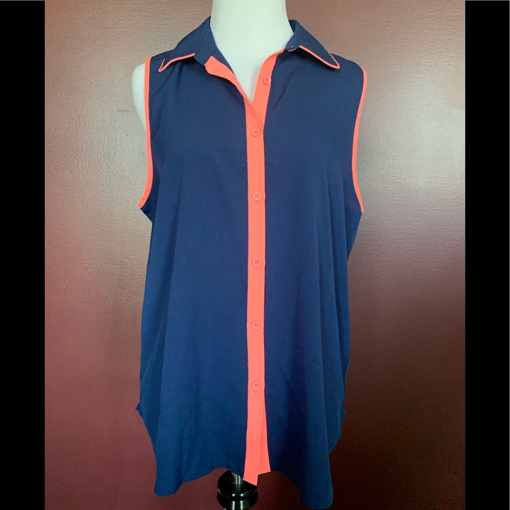 One clothing navy & coral tank top